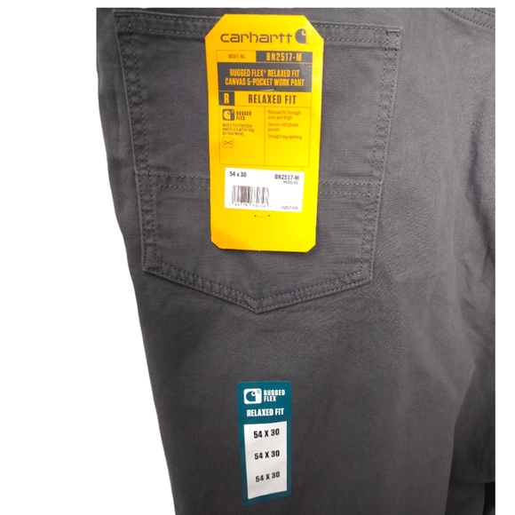 Carhartt Rugged Flex Relaxed Fit Canvas 5-Pocket Work Pants 54X30 - Picture 2 of 8